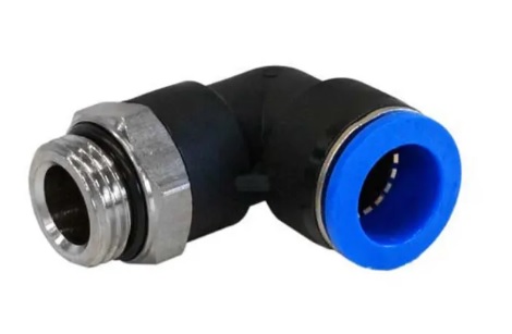 Racor codo manguera de 6 mm